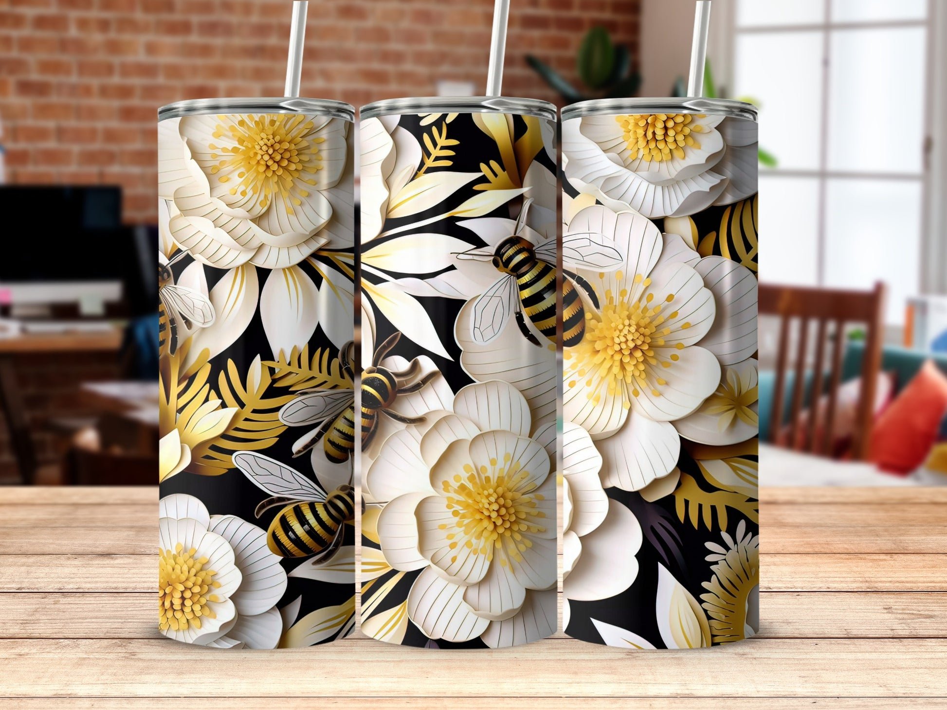 Floral Bee Design 20oz Tumbler Insulated product