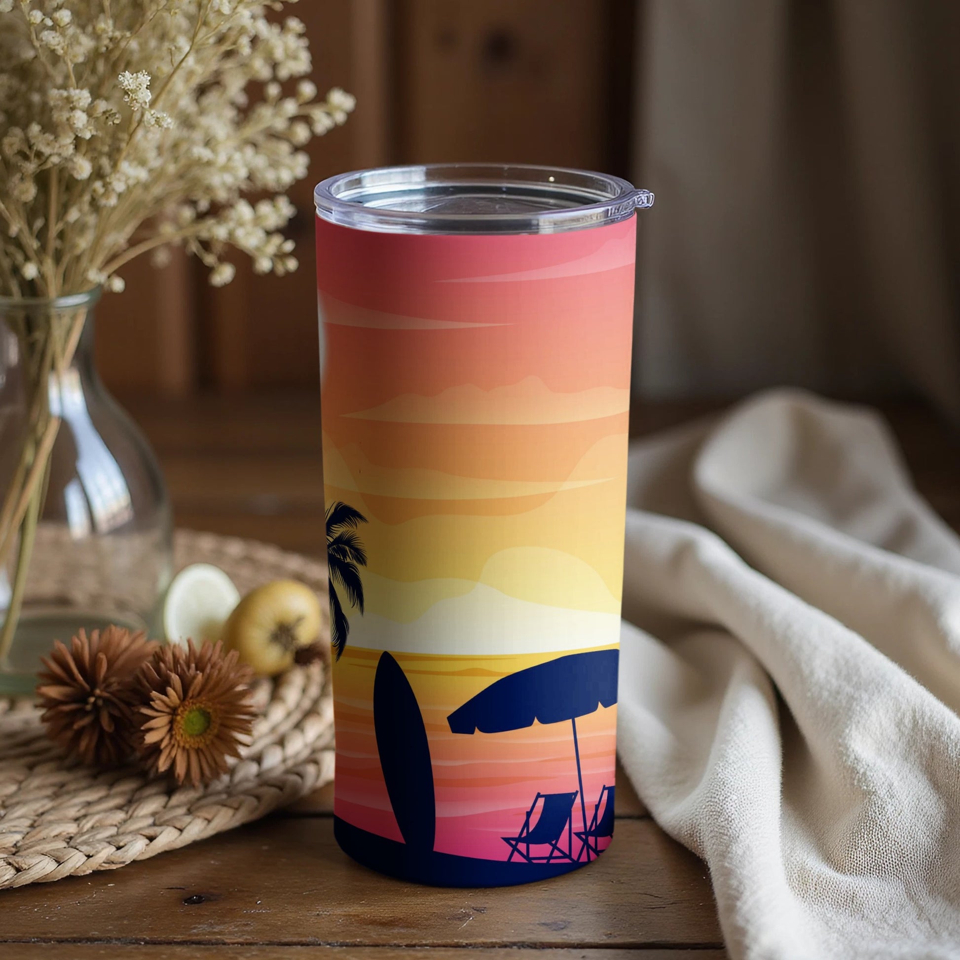 Beautiful Sunset Scene Insulated Tumbler for Beach Lovers