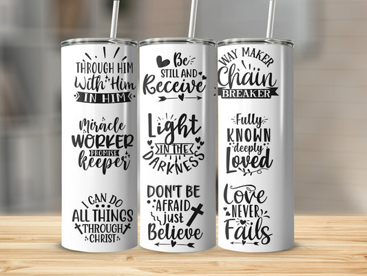 Inspirational Religious Quotes Design Tumbler Cup