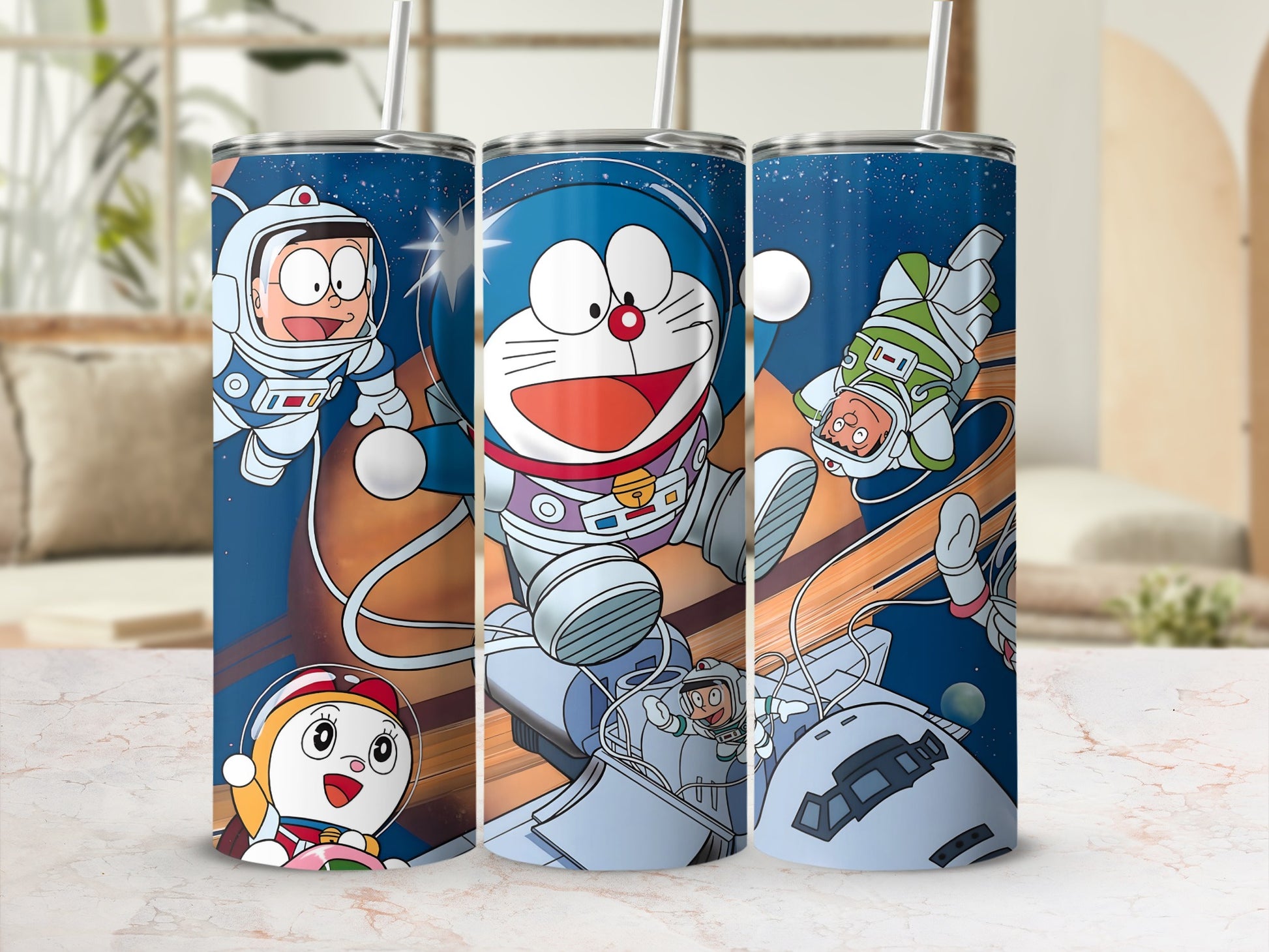 Cute Cartoon Astronauts Tumbler for Space Lovers