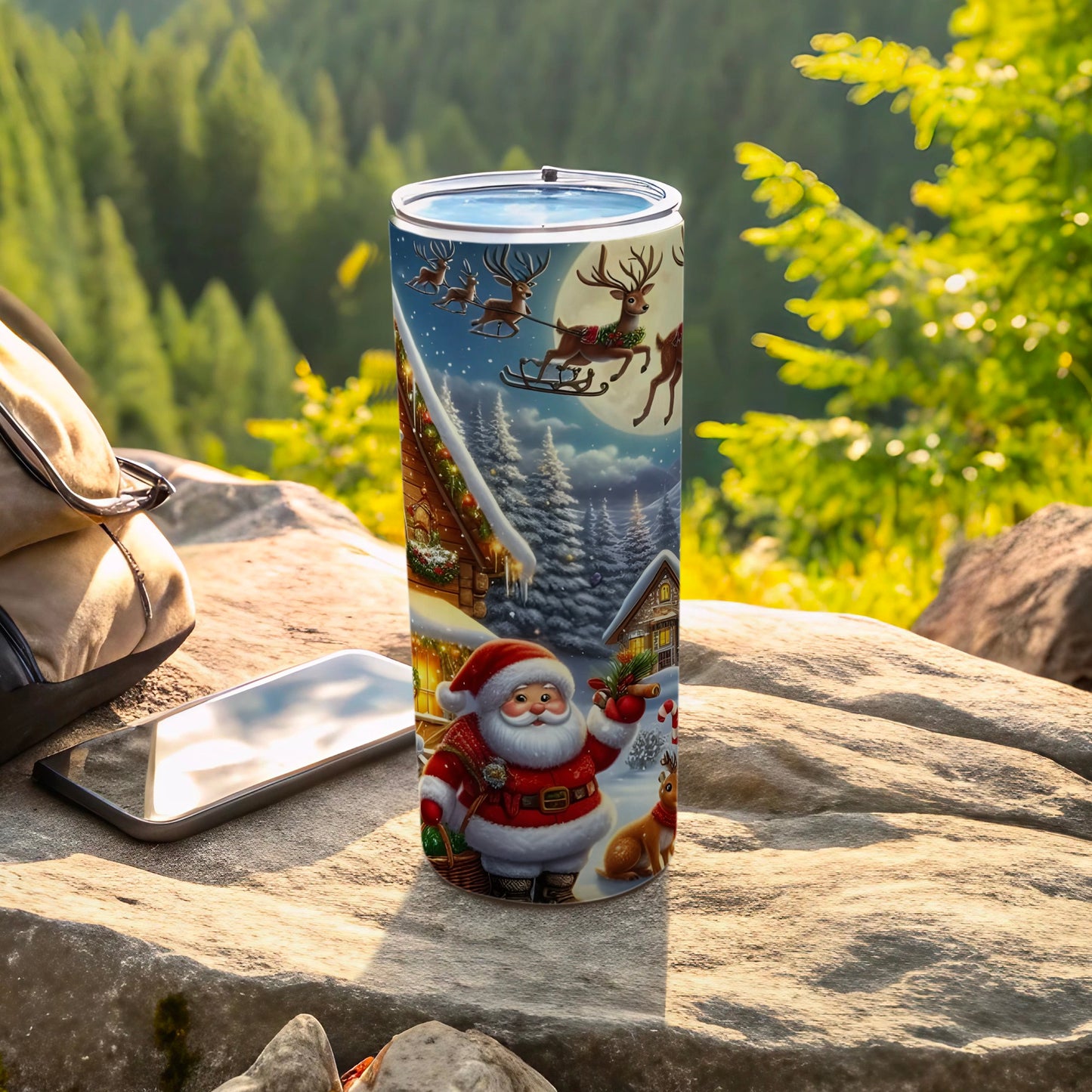 Christmas Themed Stainless Steel Travel Tumbler