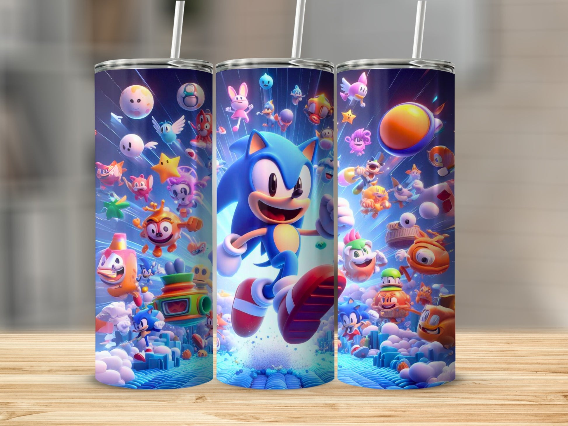 Colorful Cartoon Characters Themed Tumbler