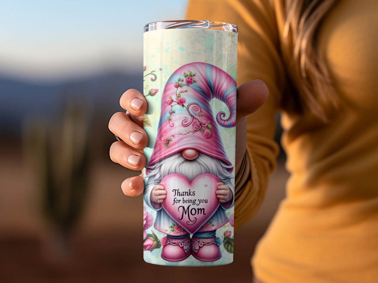 Thanks for Being You Mom Cute Gnome Design Tumbler