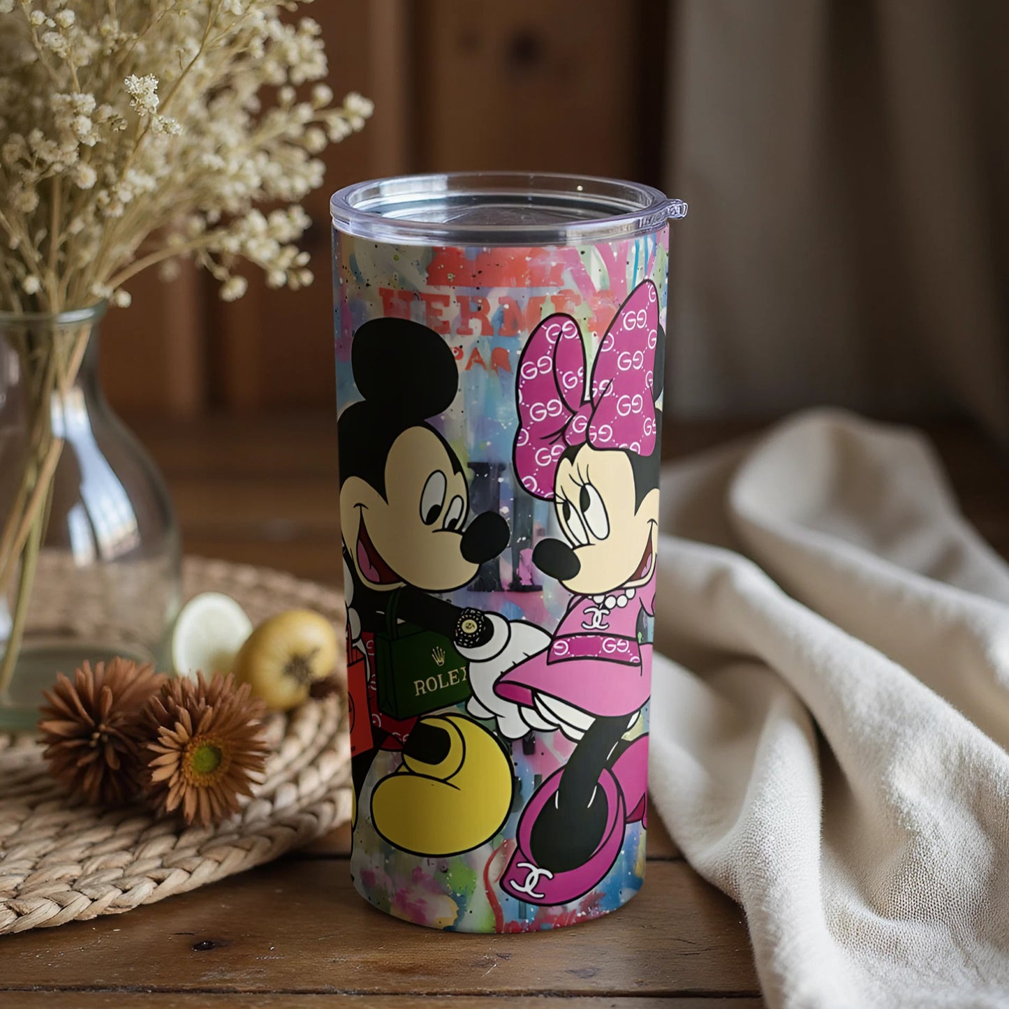Mickey and Minnie Colorful Tumbler for Drinks