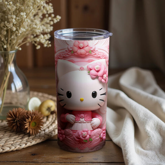 Cute Hello Kitty Floral Design Insulated Tumbler Product