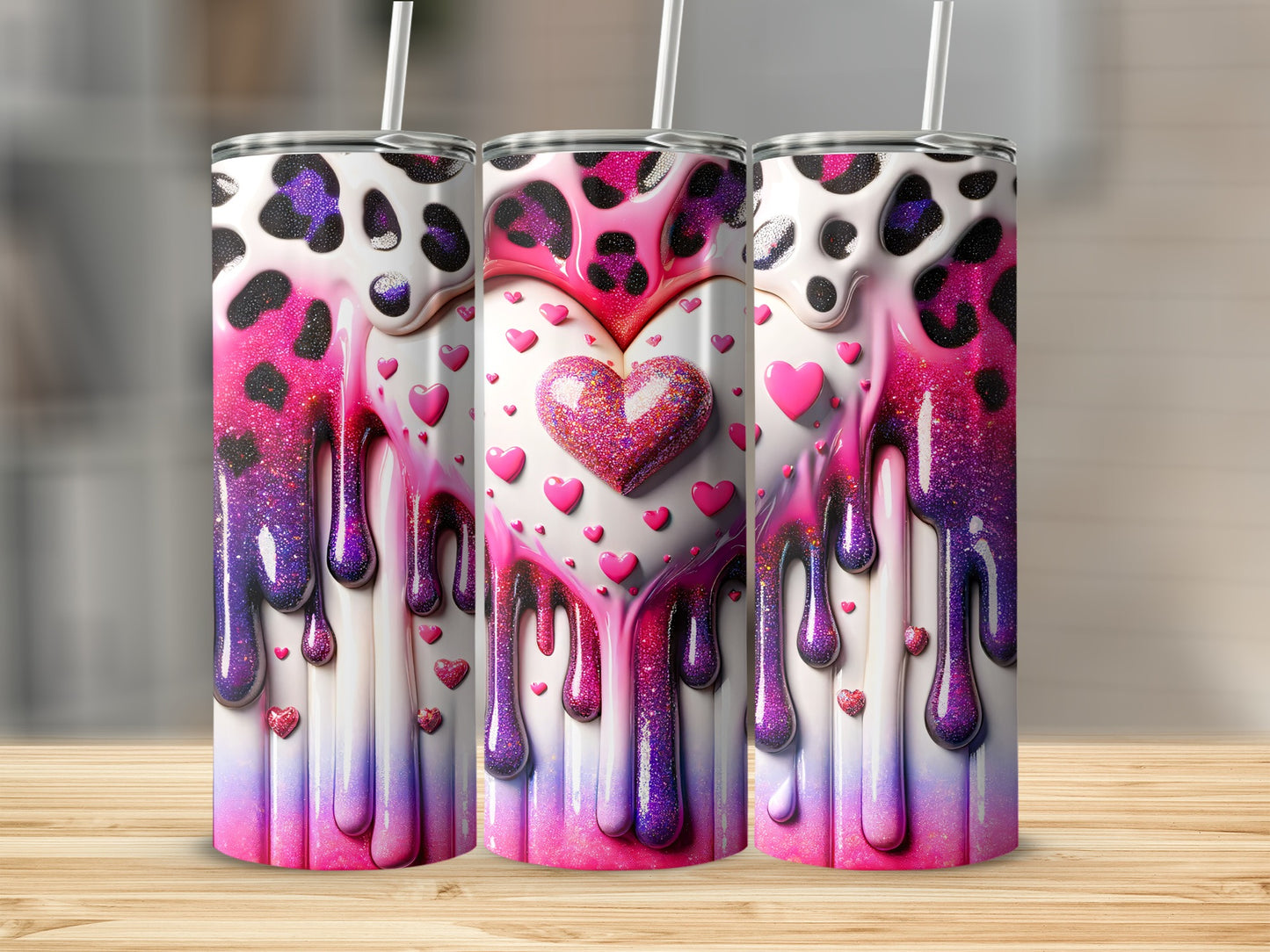 Dripping Heart With Spots Valentine's Day! Dripping Heart Valentine's Day Graphic Design Tumblers