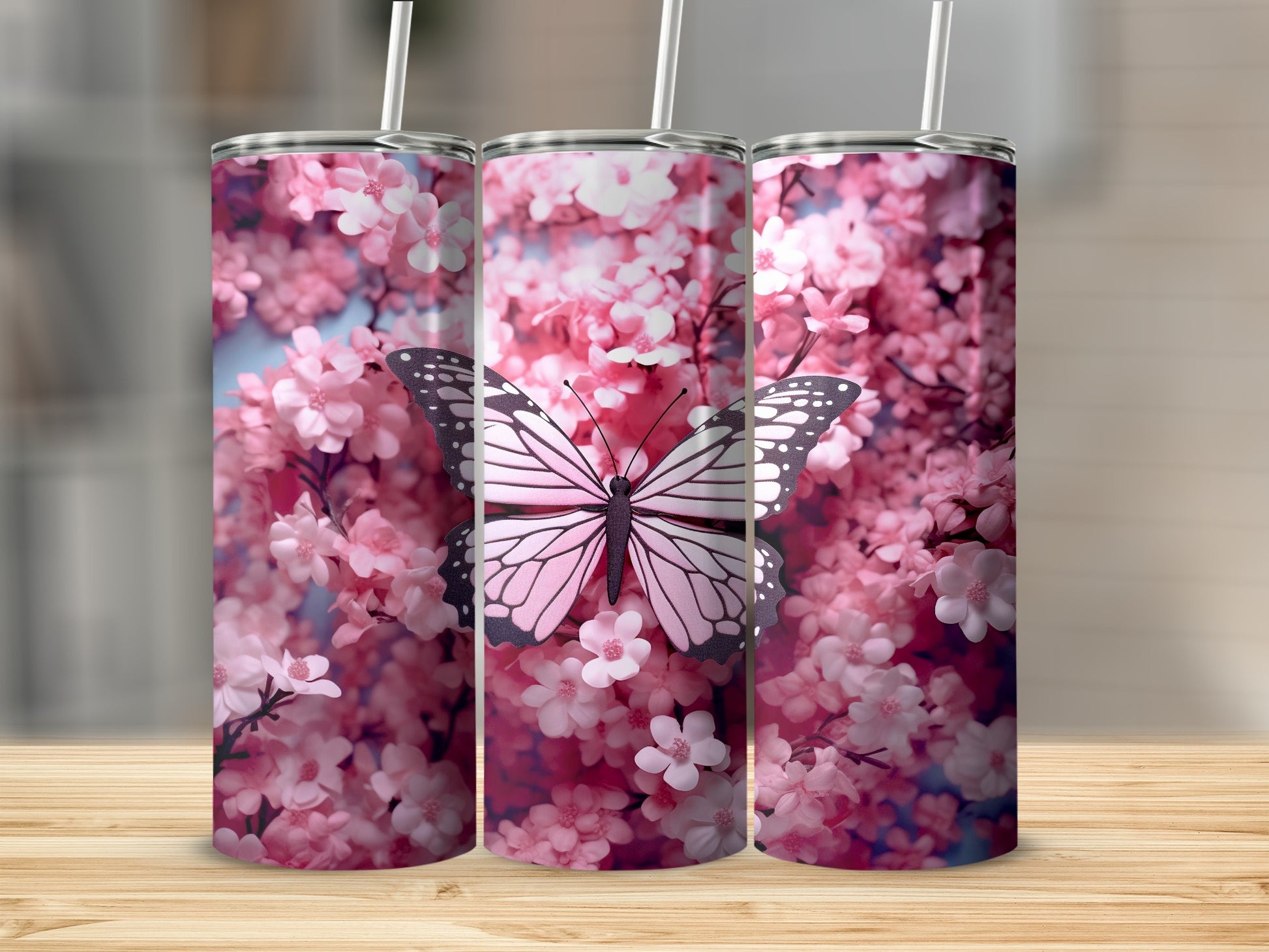 Pink Cherry Blossom Butterfly Tumbler product type
pink flowers
cherry blossom
floral design
butterfly print
spring theme
nature inspired
pink butterfly
blossom pattern
tumbler
drinkware
beverage holder
gift idea
cute design
aesthetic
flowery
garden theme
elegant design
butterfly art
summer drinkware
sakura inspired