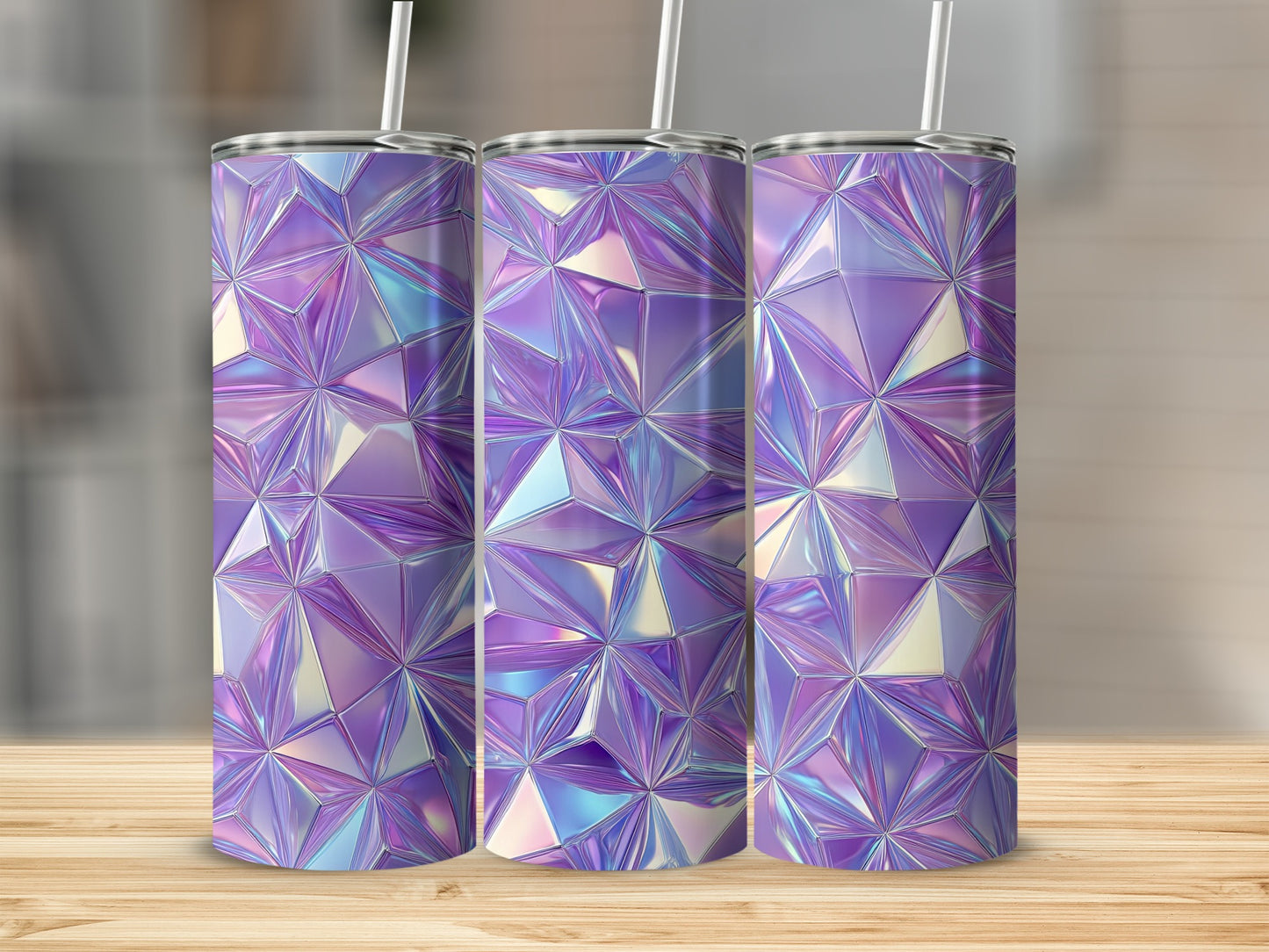 Lavender Sparkle Geometrical Design Abstract Tumblers