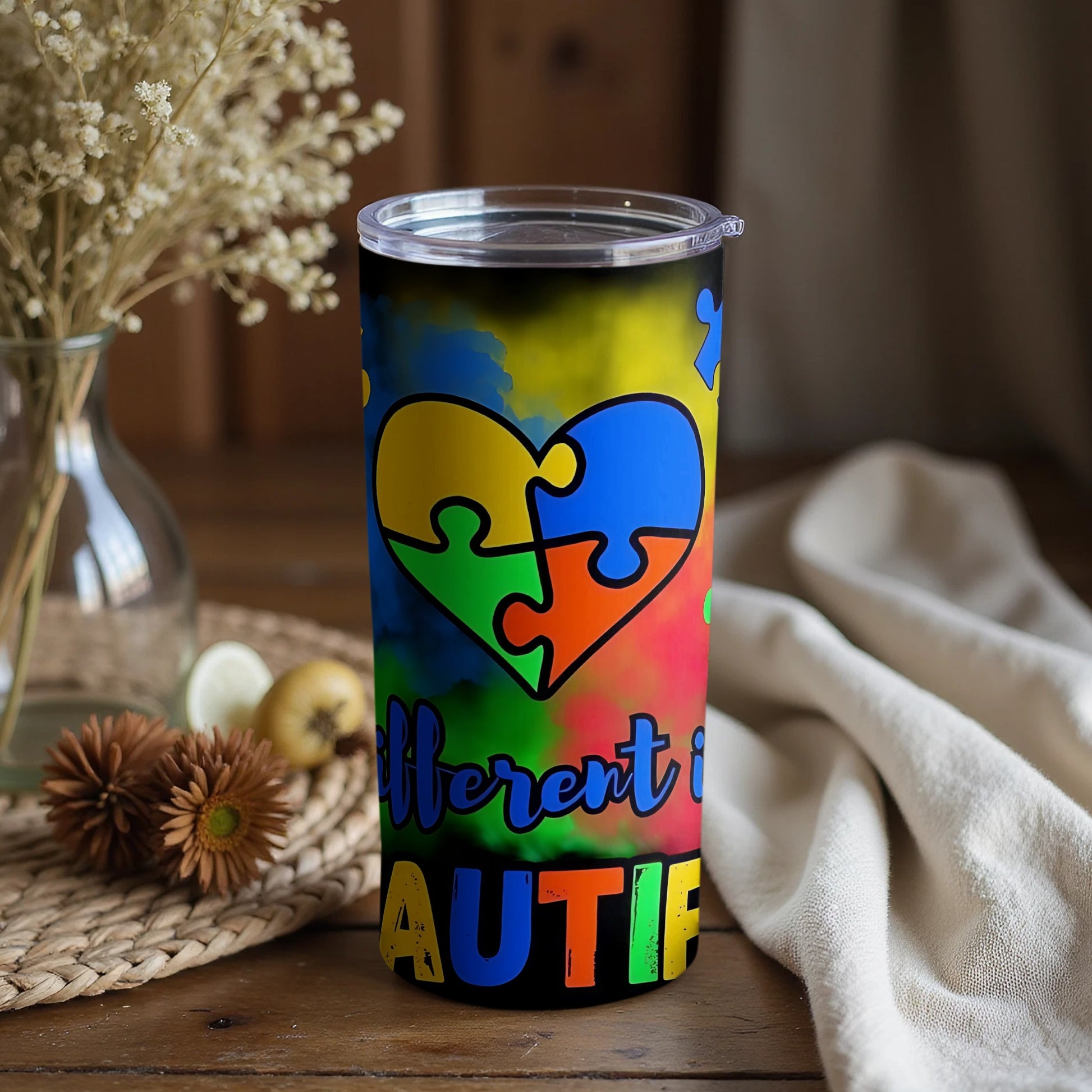 Different Is Beautiful Autism Awareness Tumbler