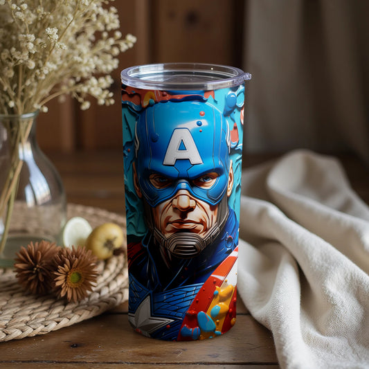 Colorful Superhero Art Insulated Tumbler Marvel