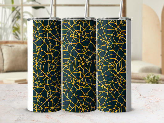 Yellow Cracked Glass Dark Blue Tumbler Design product type