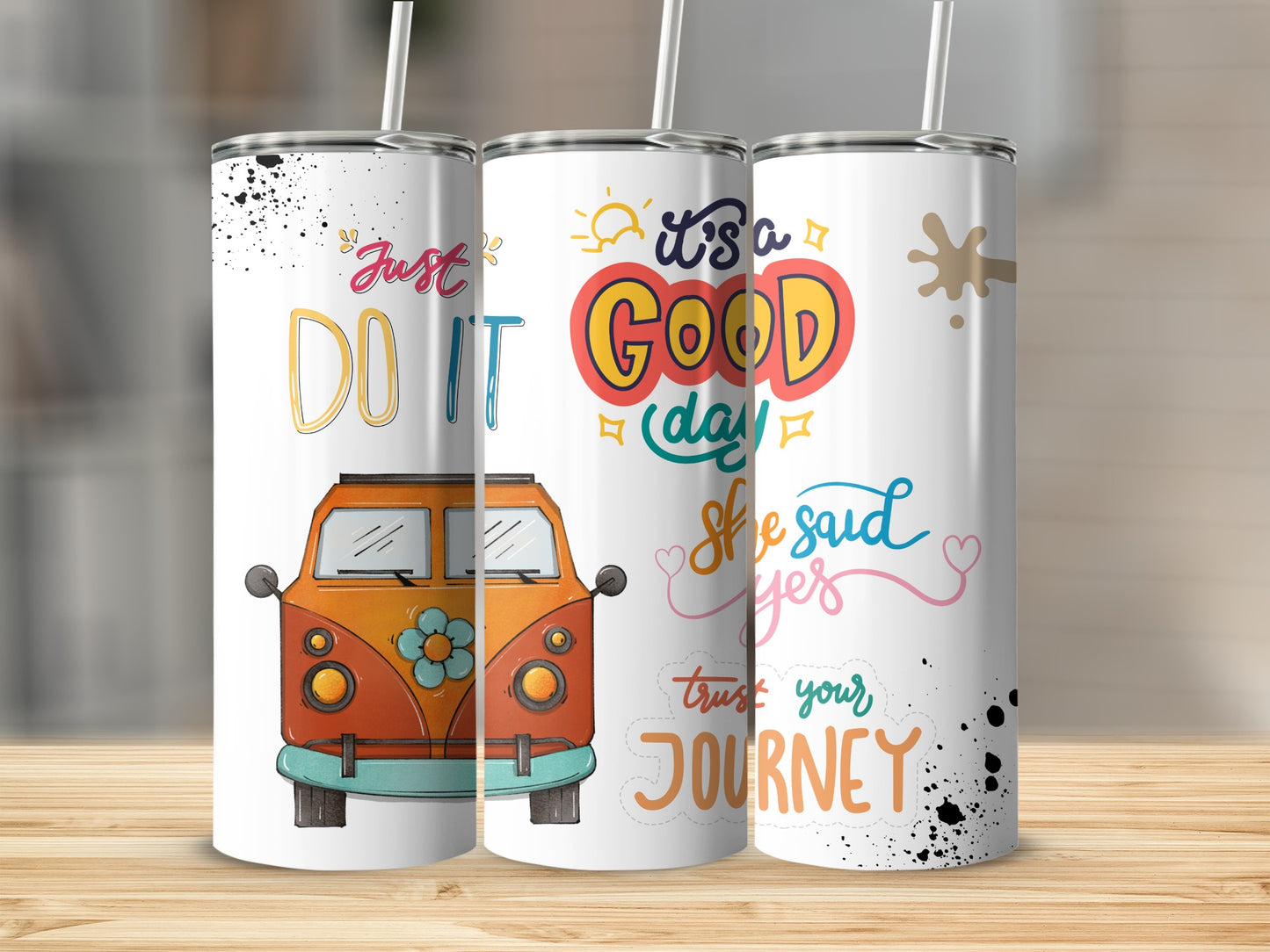 Just Do It Good Day Trust Your Journey tumbler