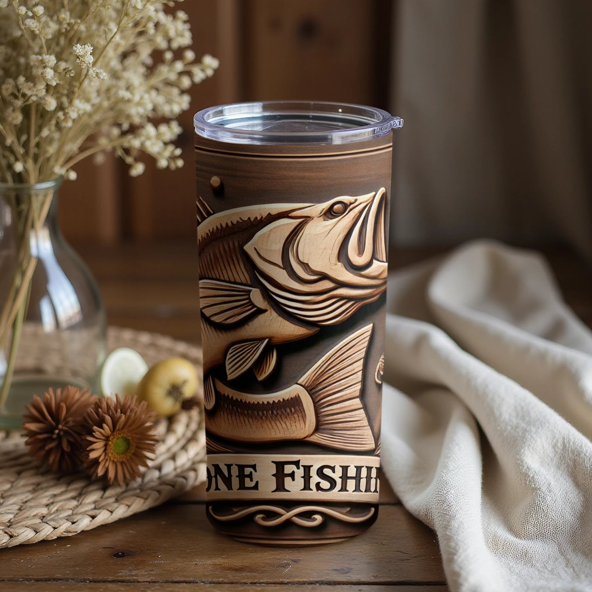 Bass Catching Insulated Tumbler Fishing Enthusiast