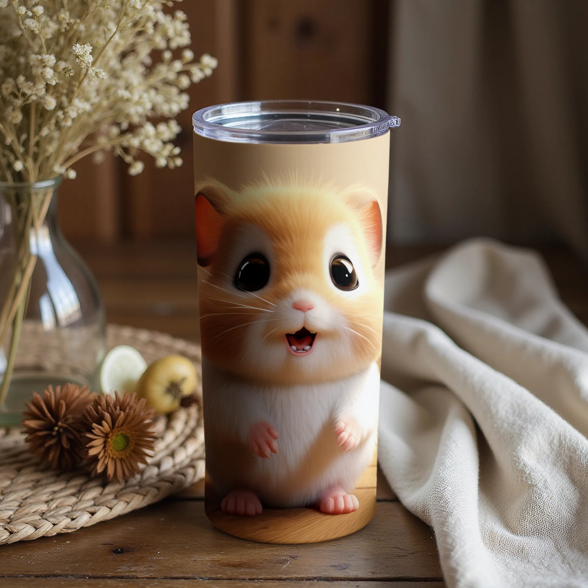 Adorable Cartoon Hamster Design Tumbler