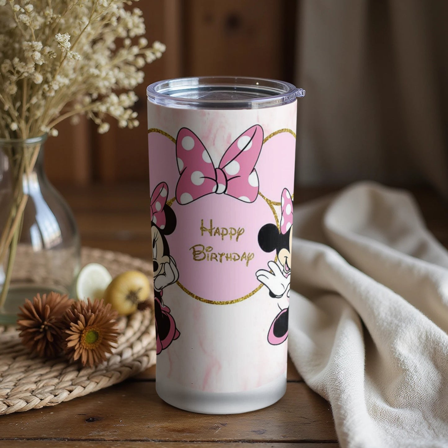 Happy Birthday Minnie Mouse Themed Tumbler product