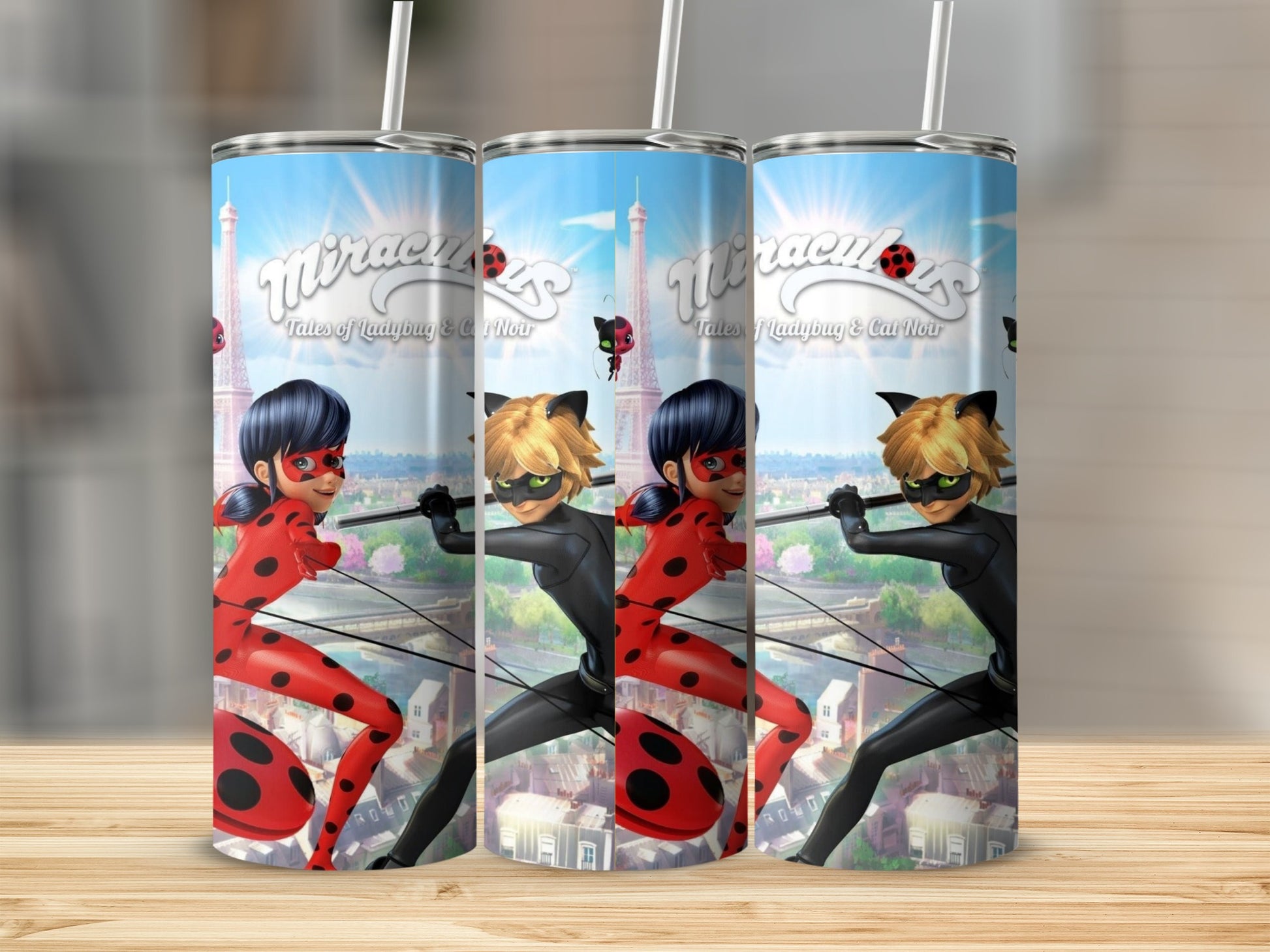 Miraculous Ladybug and Cat Noir Insulated Tumbler Cup