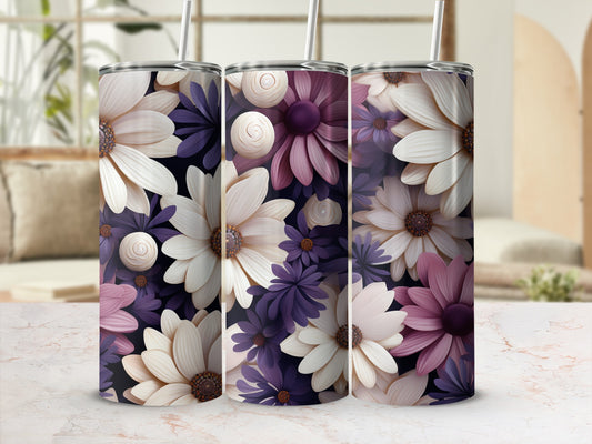 White Purple Floral Swirls Abstract Design product type