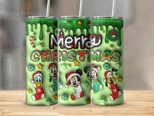 Festive Merry Christmas Design with Characters Tumbler