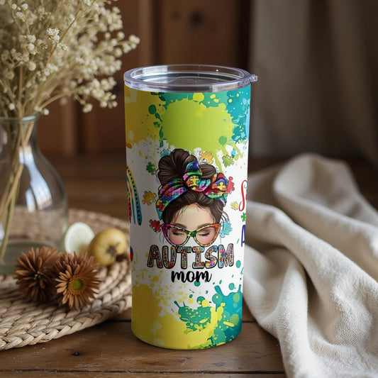 Vibrant Autism Mom Tumbler with Colorful Design