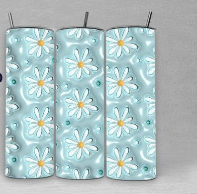 Valentine's 3D Inflated Daisy Flower tumbler
