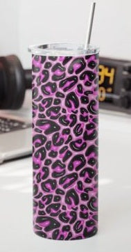 Pink and Black Leopard Tumbler