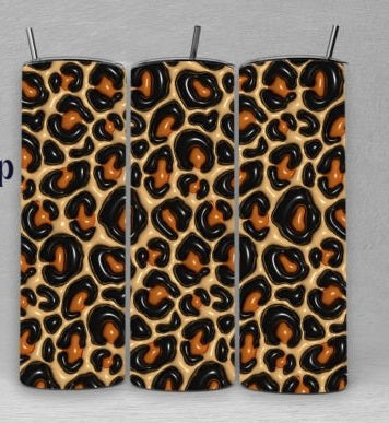 Leopard Tumbler 3D Inflated looking