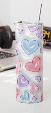 3D Inflated heart tumbler for Valentine's day