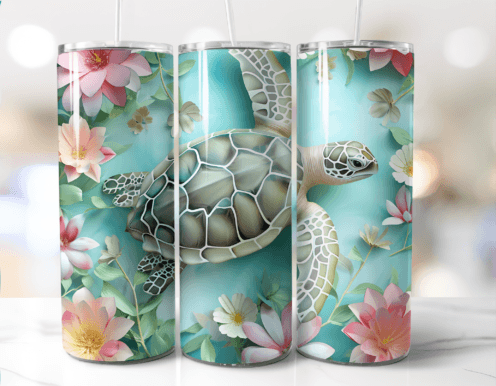 3D Sea Turtle tumbler