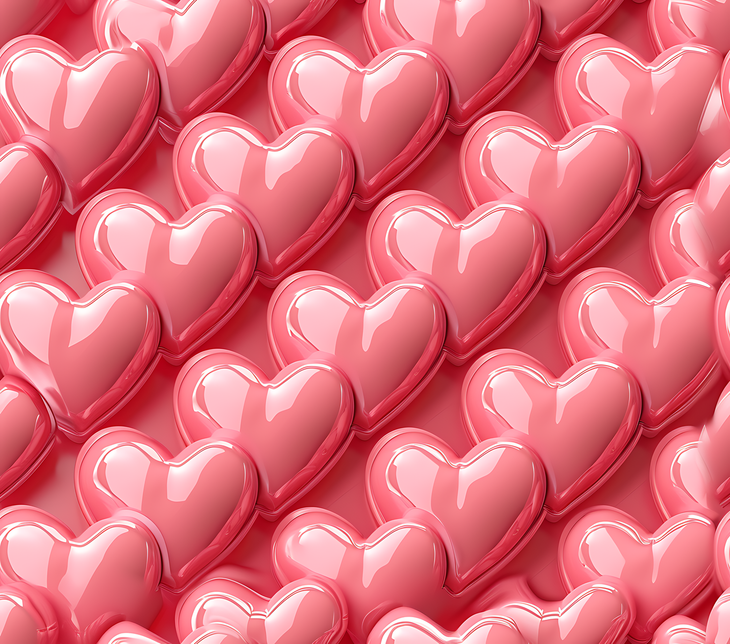 Inflated 3D Glossy pink heart tumbler