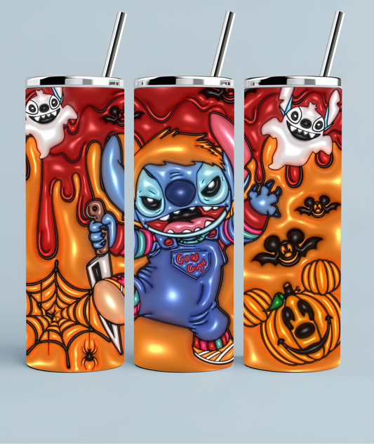 Stitch dressed as Chucky Halloween