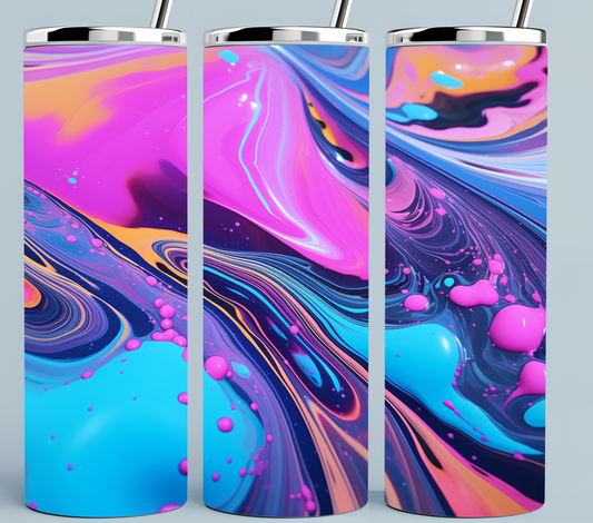 Purple Pink and Blue Swirls tumbler