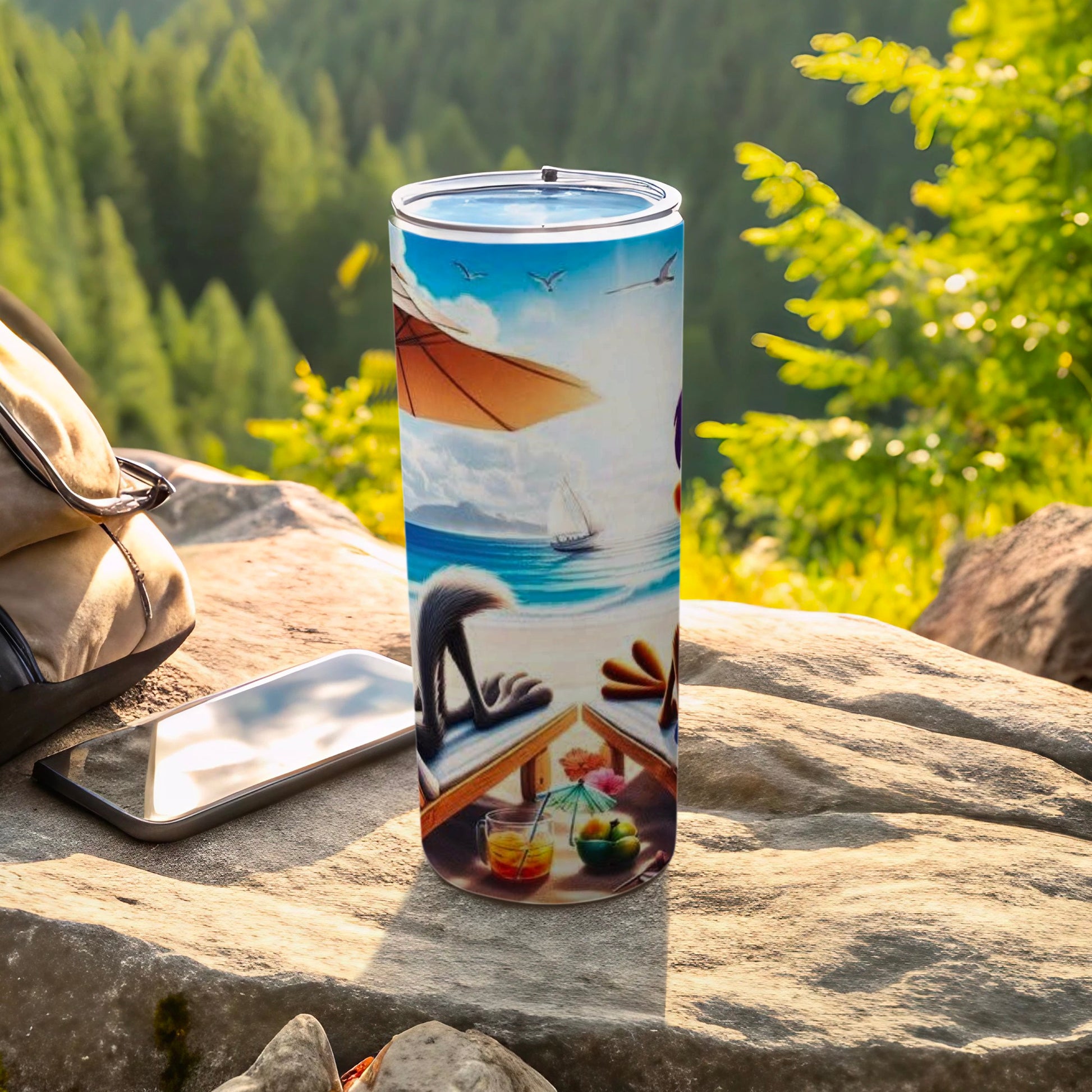 Summer Beach Scene Insulated Tumbler for Outdoor Adventures