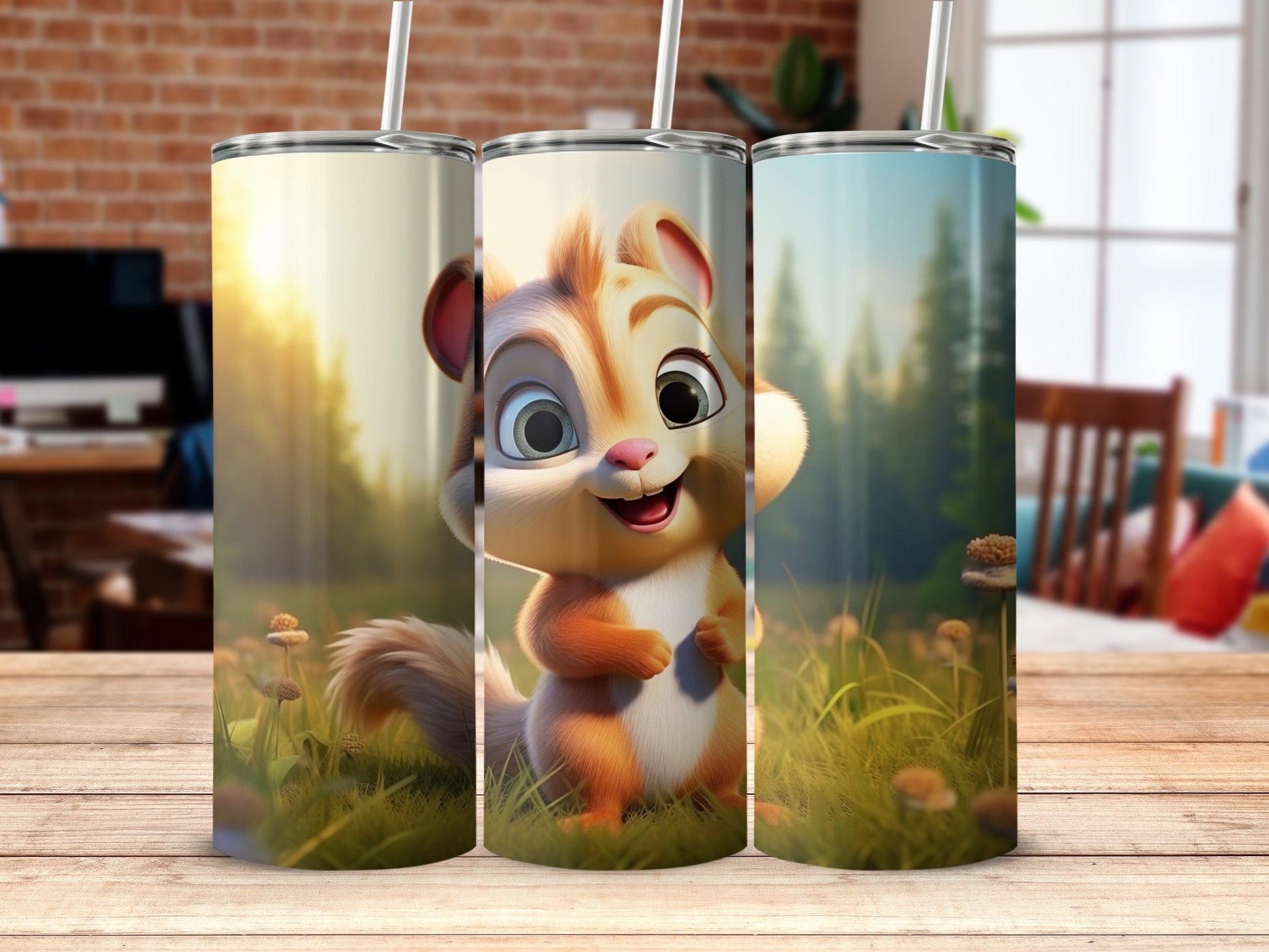 Cute Cartoon Squirrel Design Tumbler Product