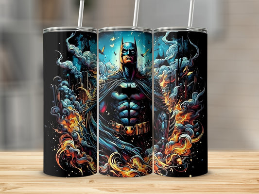 Batman Themed High-Quality Travel Tumbler With Straw