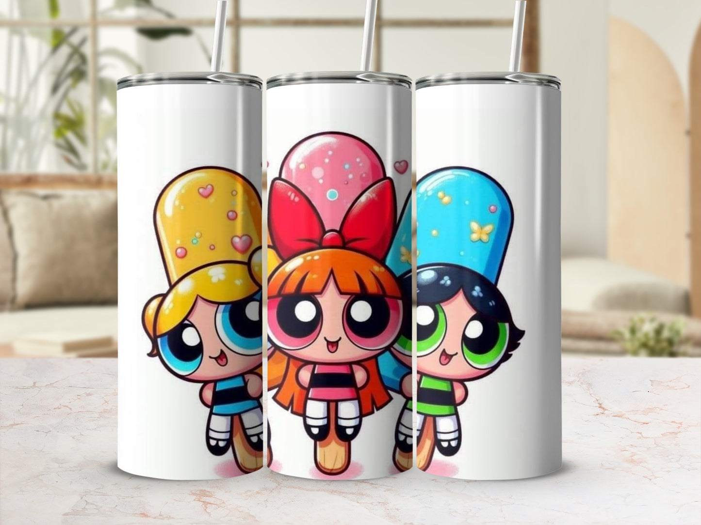 Adorable Cartoon Character Trio Insulated Tumbler