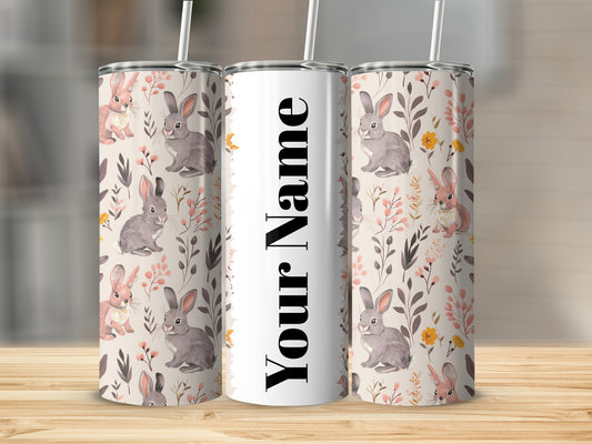 Personalized Bunny Design Tall Drink Tumbler