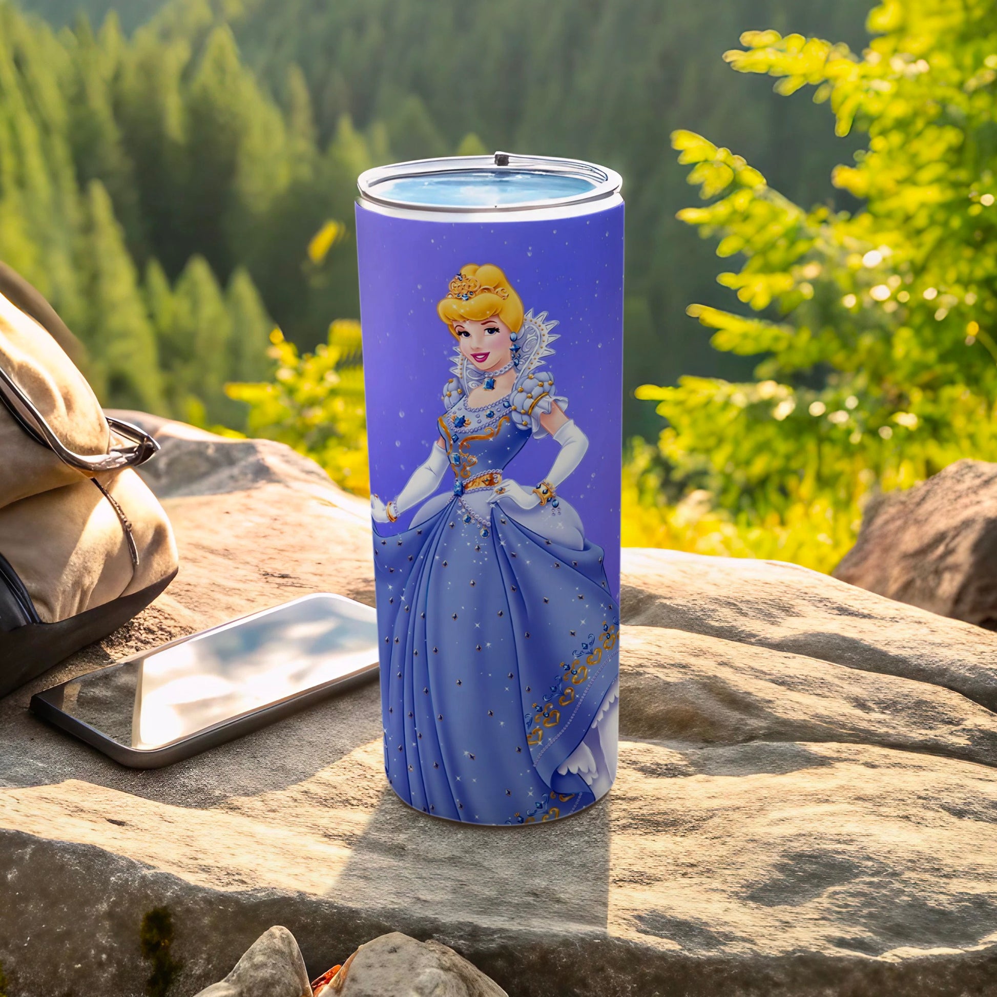 Elegant Princess Blue Dress Design Insulated Tumbler