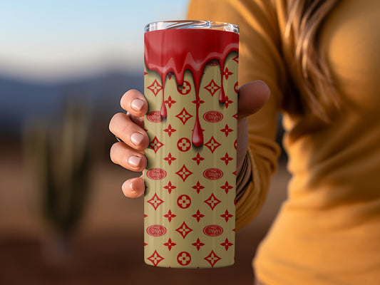 SF 49ers Inspired Pattern Red Drip Design Tumblers