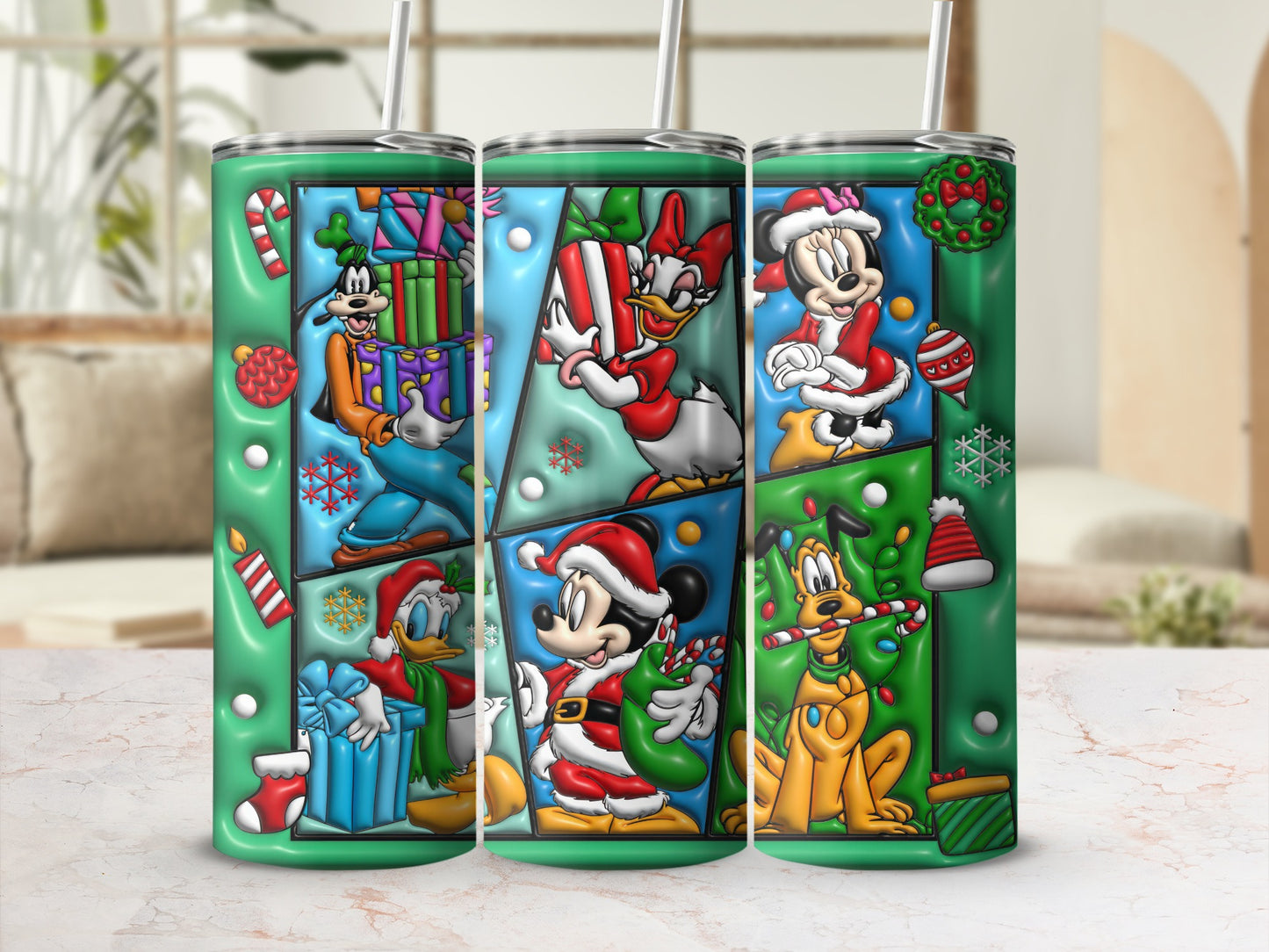 Festive Holiday Characters Tumbler Cup Christmas Tumbler