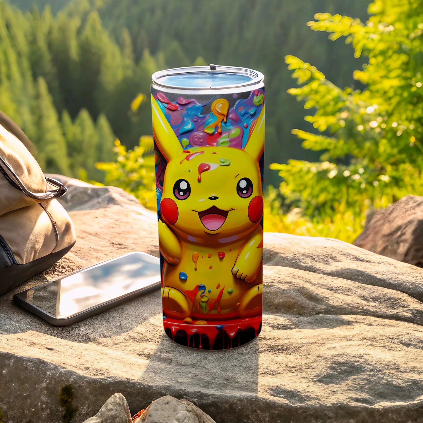 Colorful Pikachu Insulated Tumbler Stainless Steel Flask