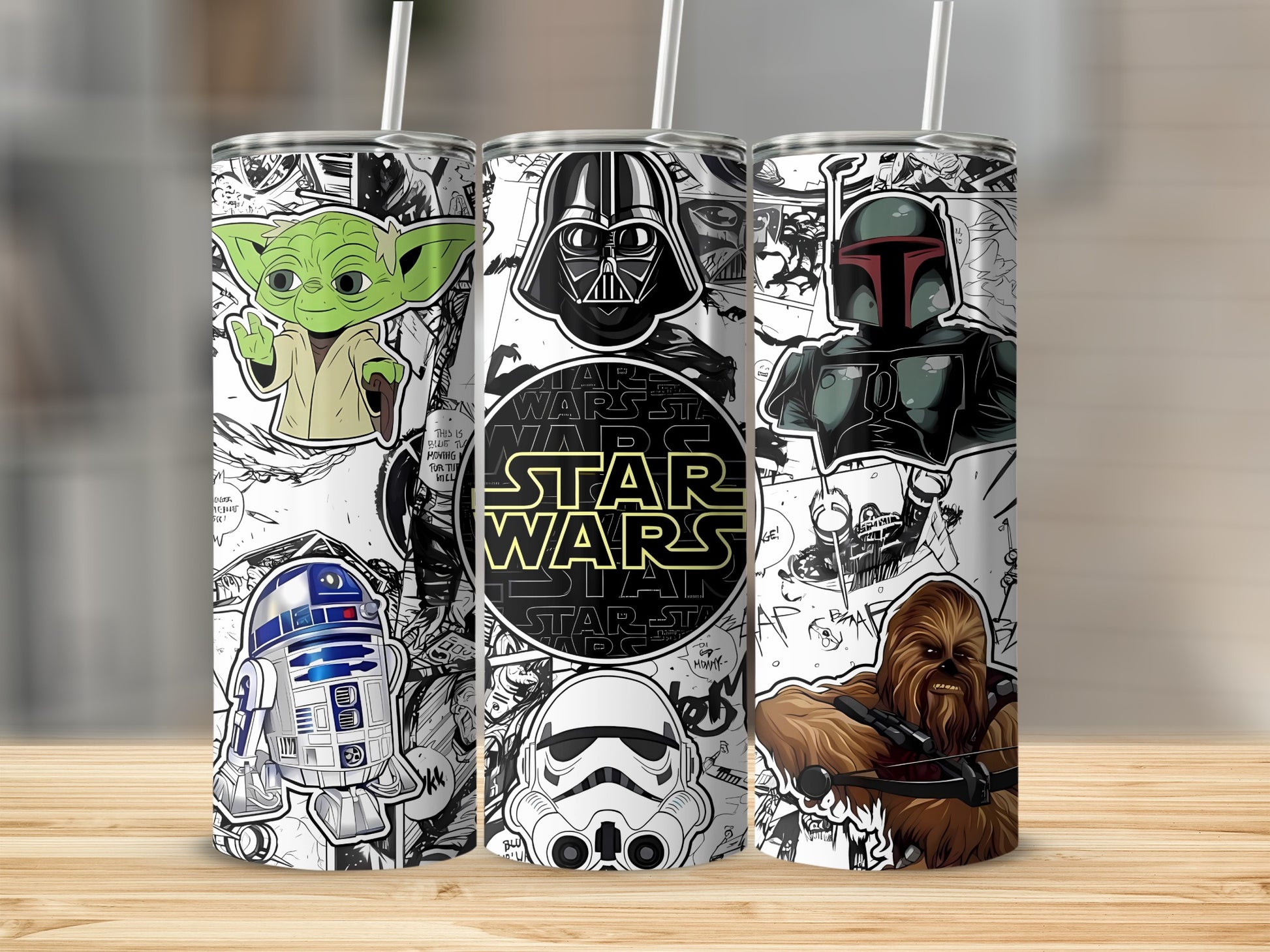 Star Wars Characters Comic Sketch Black White product type