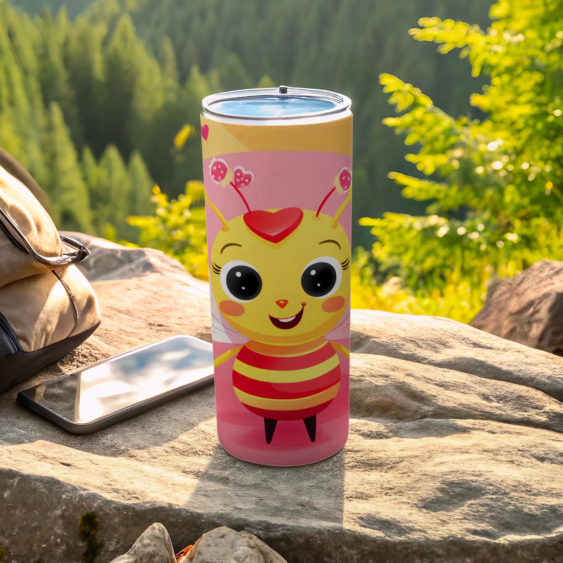 Cute Yellow Bee Character Pink Design Travel Tumbler product type
Tumbler
Cute Bee
Cartoon Design
Pink Cup
Yellow Bee
Drinkware
Portable
Travel Mug
Kids Tumbler
Animal Print
Happy Bee
Outdoor Gear
Water Bottle
Unique Design
Gift Idea
Forest Theme
Summer Drinkware
Honey Bee
Fun Character
Beverage Container