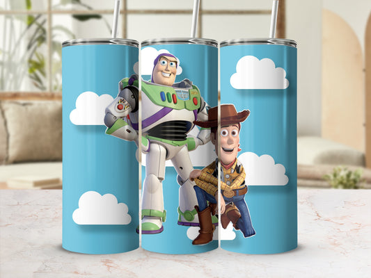 Buzz Lightyear and Woody Sky Clouds Tumbler Cup
