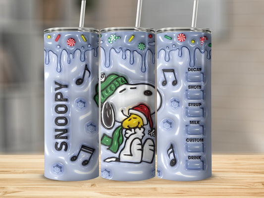 Snoopy Christmas Tumbler With Customizable Drink Options