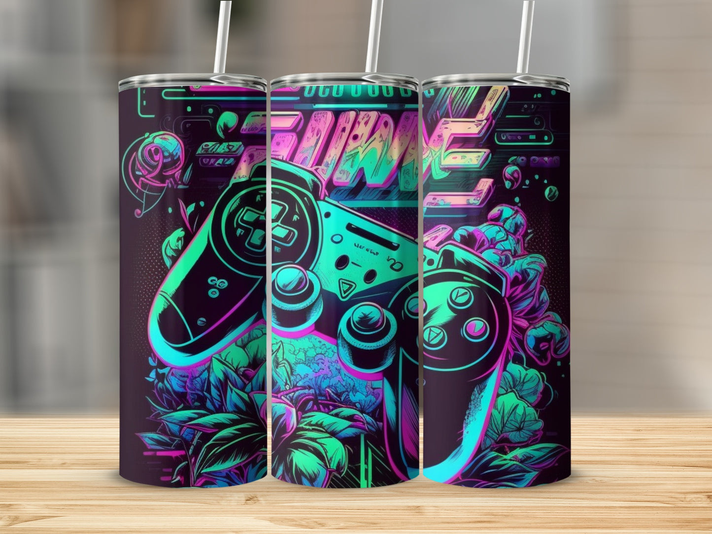 Retro Gaming Controller Design Tumbler Cup