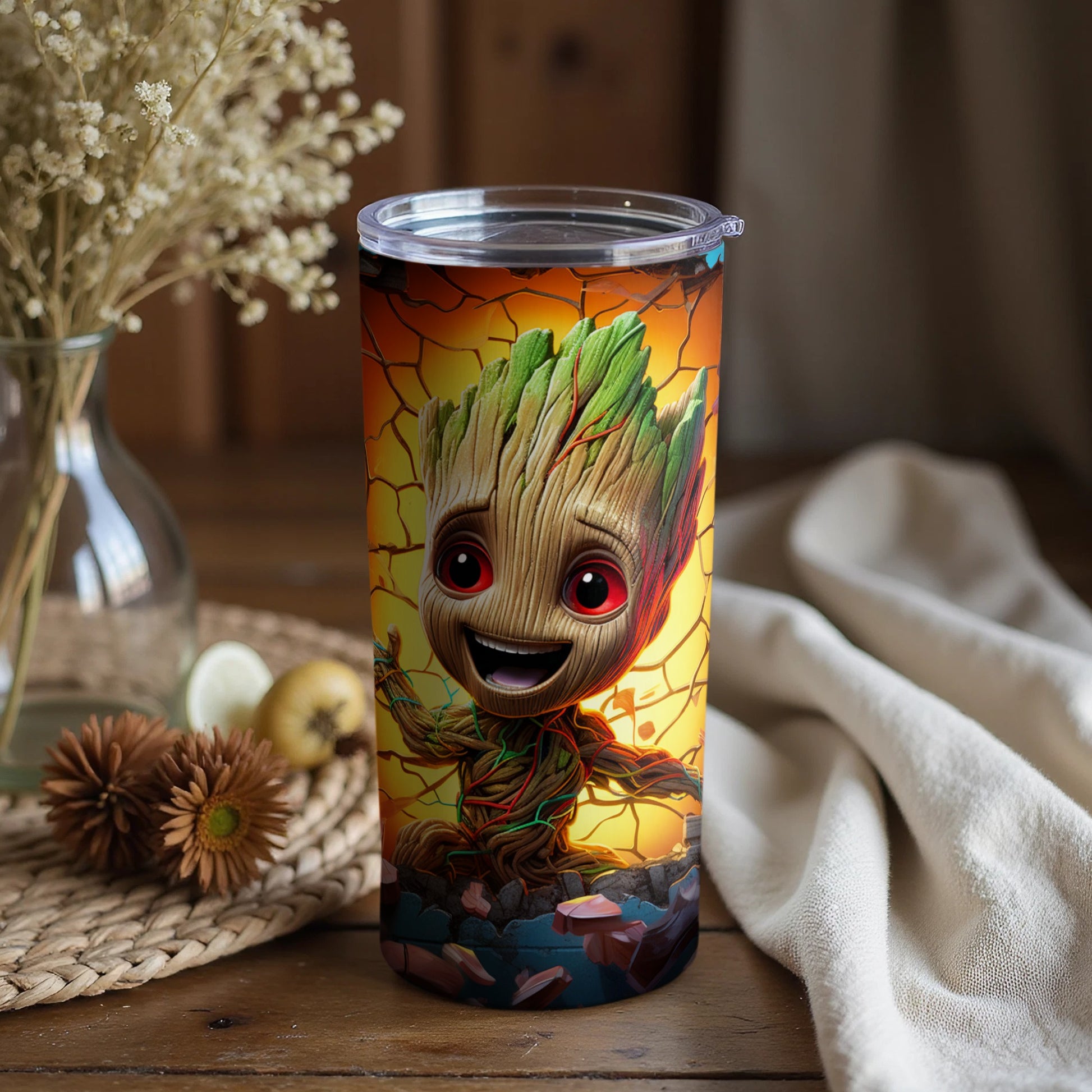 Vibrant Baby Groot Themed Tumbler for Every Occasion