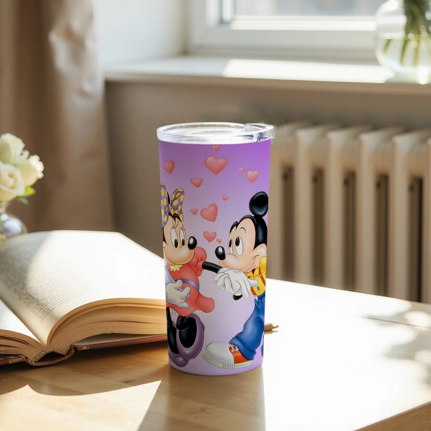 Adorable Mickey and Minnie Mouse Hearts Tumbler