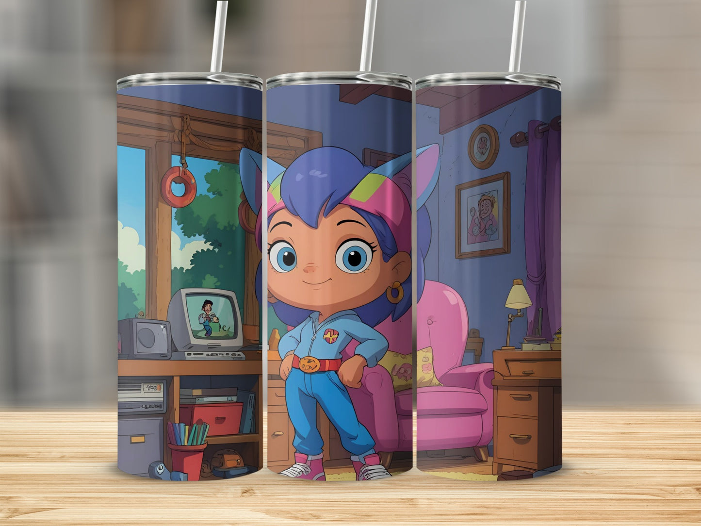 Animated Character Design Colorful Tumbler Cup
