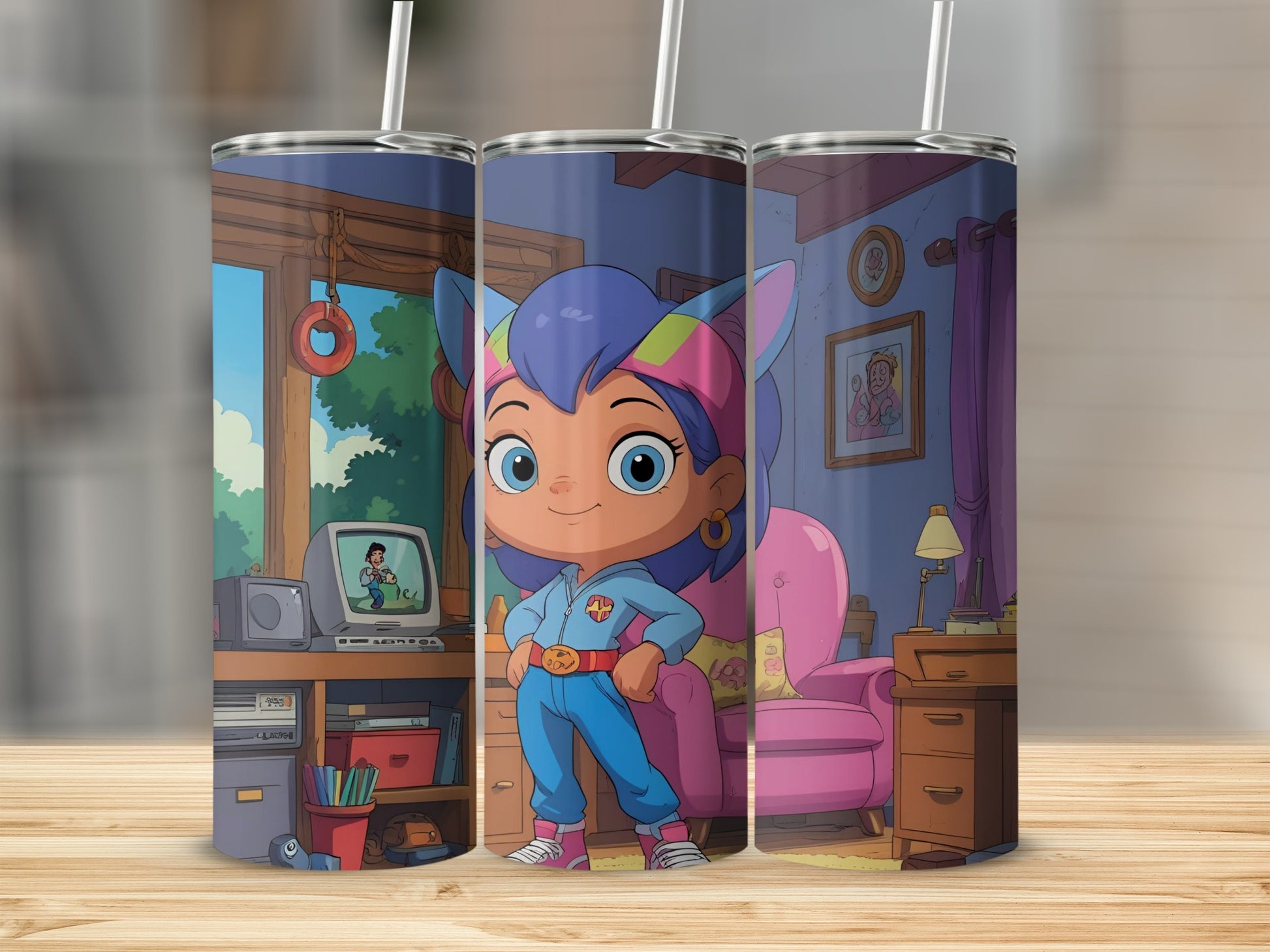 Animated Character Design Colorful Tumbler Cup