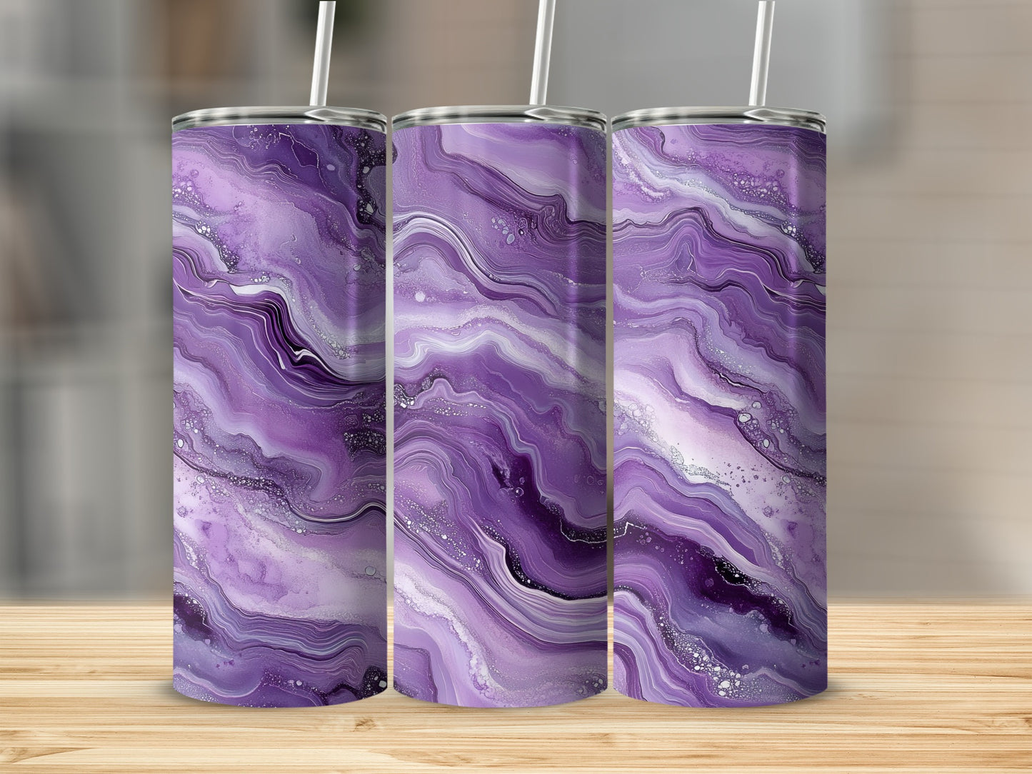 Abstract Purple Swirls Pattern for Unique Drinkware Tumblers
